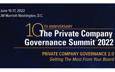 The one you’ve been waiting for… the Private Company Governance 2.0 Summit, June 15-17