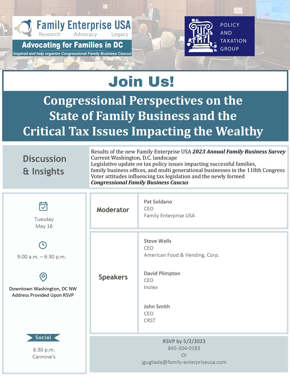 How the New Tax Law Will Affect Family Businesses: A Congressional Perspective