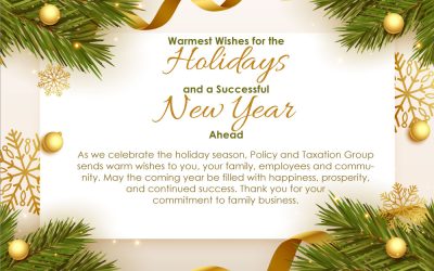 Holiday Message from Policy and Taxation Group